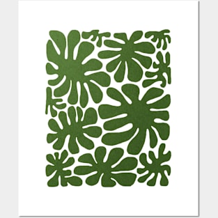 Abstract green flowers Posters and Art